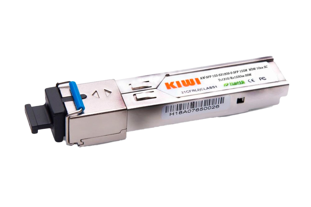KIWI SFP модуль, WDM, 155 Mb, 10 км, TX 1310 нм, RX 1550 нм, SC, DDM
