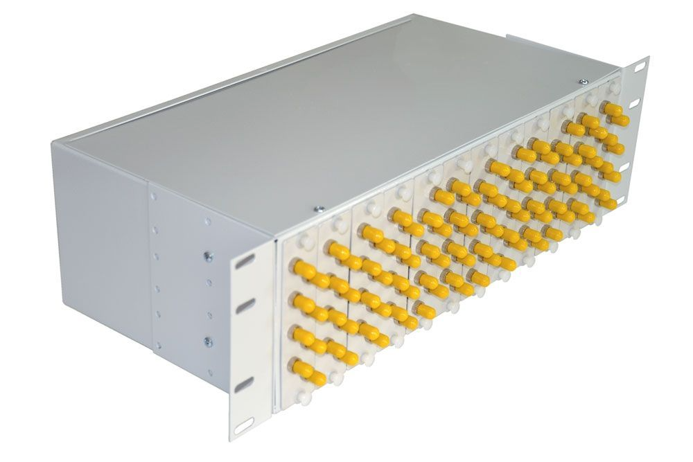 Шкаф кроссовый оптический стоечный ШКОС, 19", 3U, 96 SM, укомплектованный 96 SC/UPC