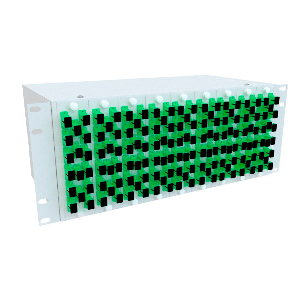 Шкаф кроссовый оптический стоечный ШКОС, 19", 4U, 144 SM, укомплектованный 144 SC/APC