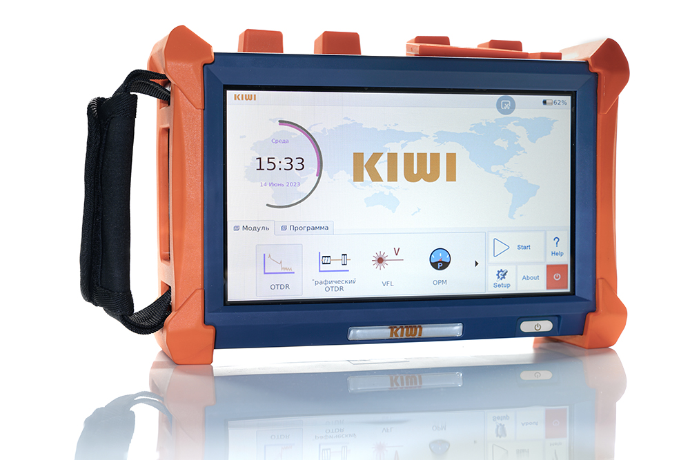 Оптический рефлектометр KIWI-7442 (SM.1310/1550/1625, 43/41/40dB) SC/APC с фильтром