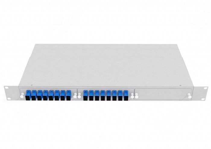 Кросс распределительный стоечный КРС, 19", 1U, 24 SM, укомплектованный 10 LC/UPC