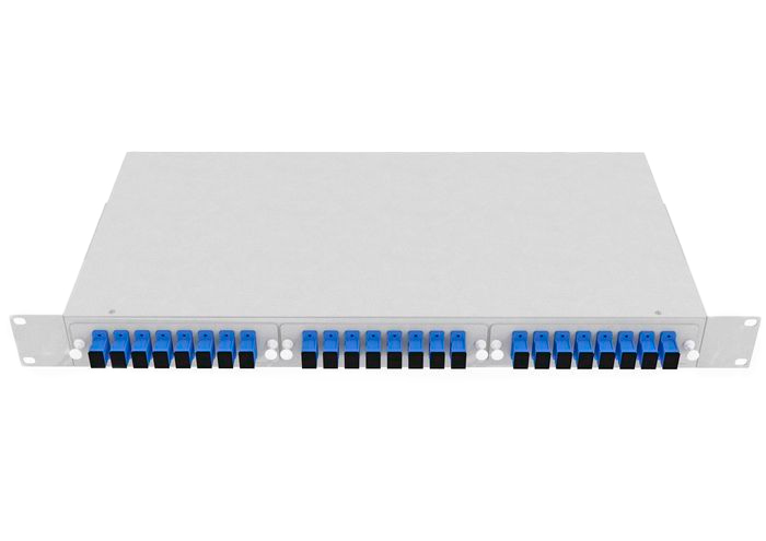 Шкаф кроссовый оптический стоечный ШКОС, 19", 1U, 24 SM, укомплектованный 16 SC/UPC