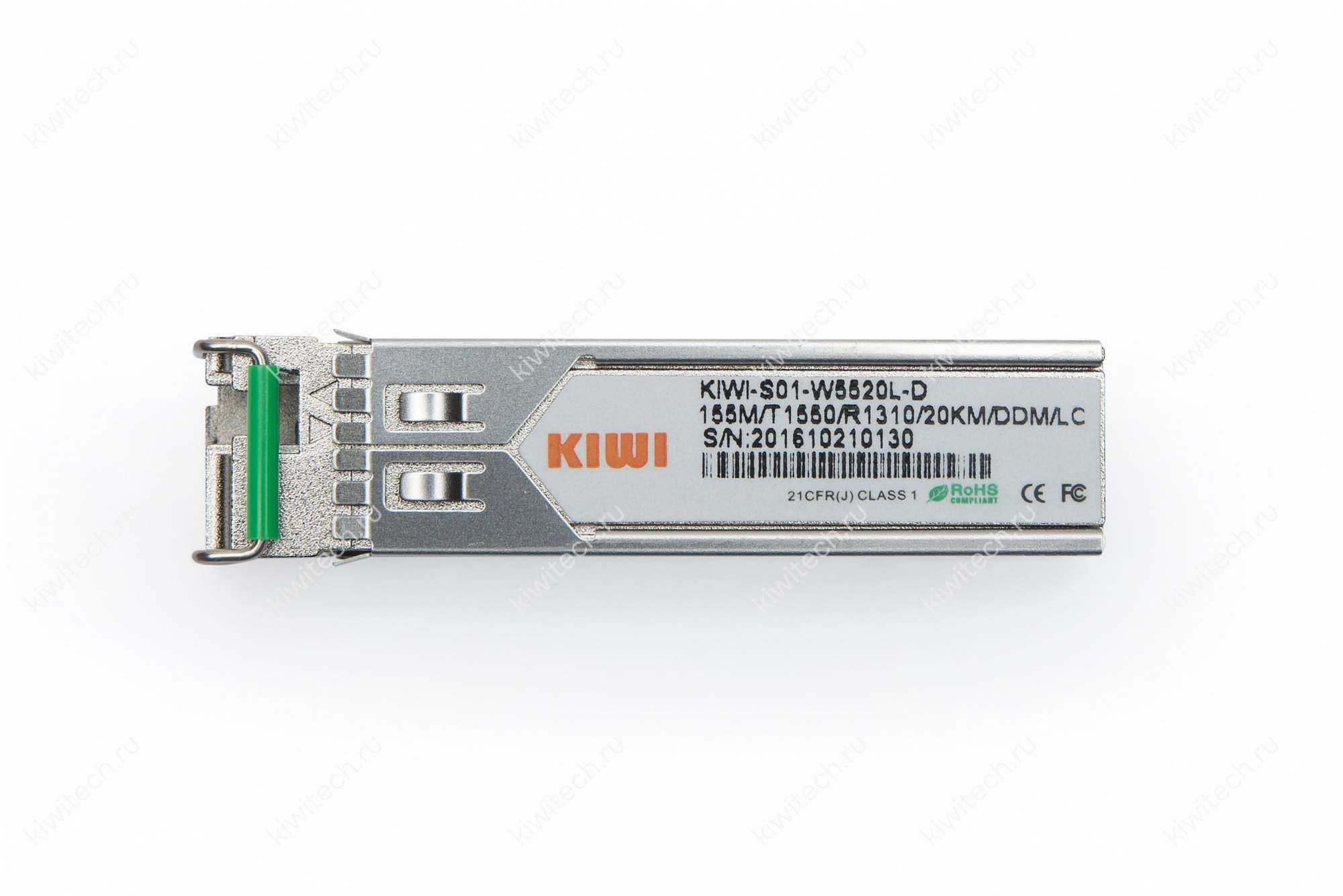 KIWI SFP модуль, WDM, 155 Mb, 20 км, TX 1550 нм, RX 1310 нм, LC, DDM